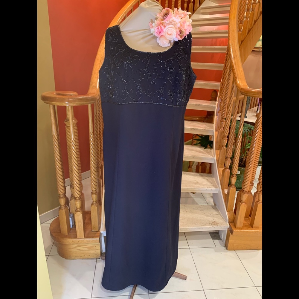 Navy Blue Beaded gown